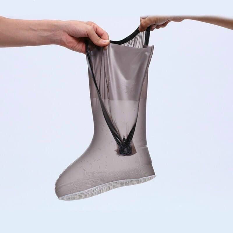 Ủng giày đi mưa thông minh chống nước - chống trượt cao cổ chất liệu nhựa PVC chống thấm