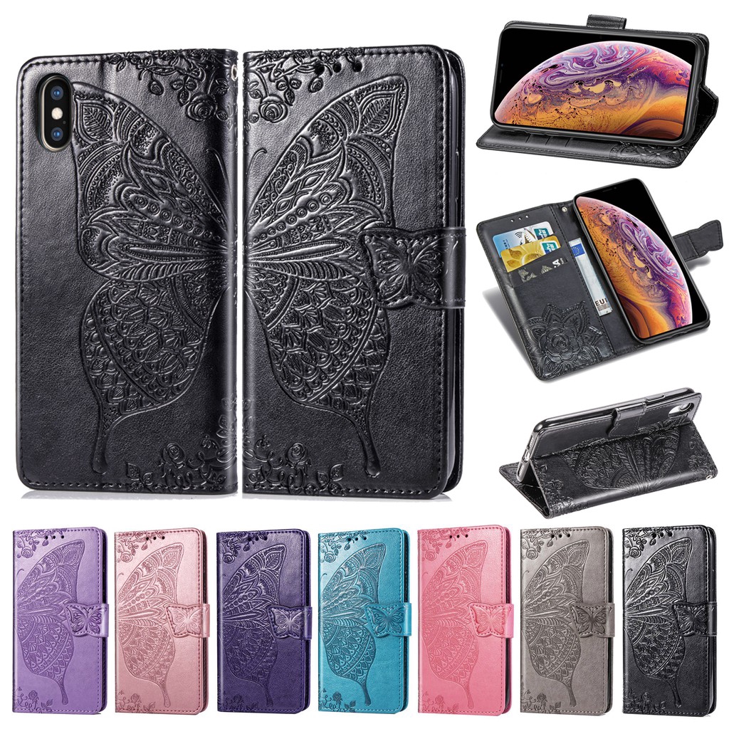 Bao da điện thoại PU dạng ví nắp gập thích hợp cho iPhone 6 6S7 8 X XS XR Max Plus