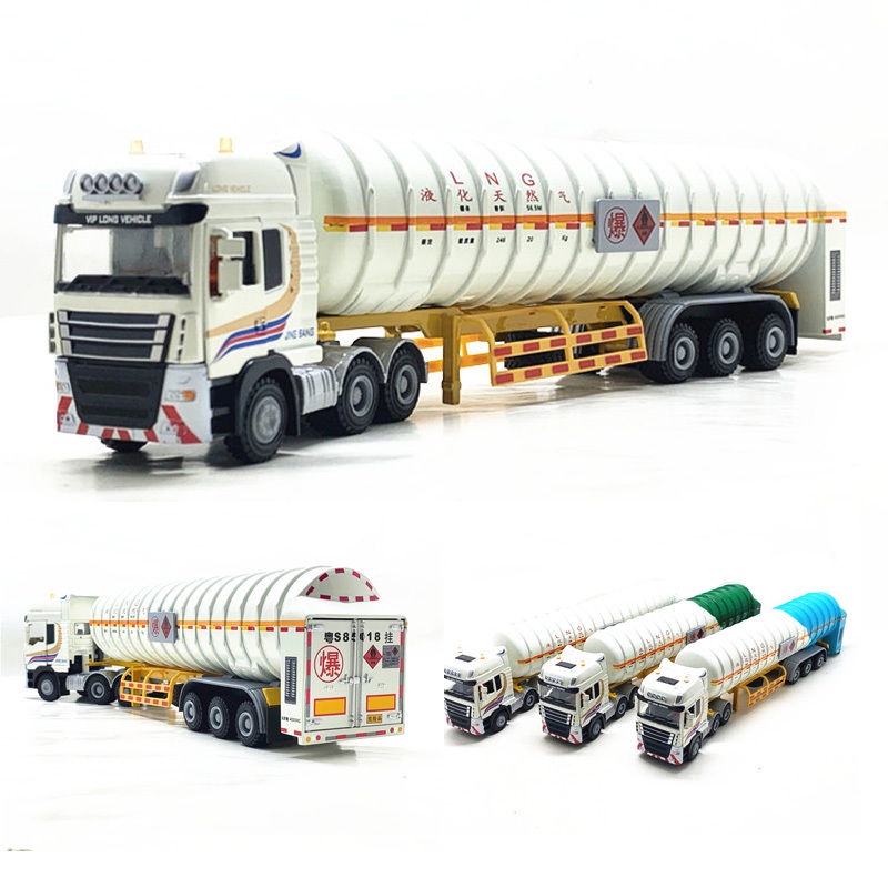 (Hàng Có Sẵn) Mô Hình Xe Chở gas Tự Nhiên Bằng Hợp Kim Tỉ Lệ 1: 50