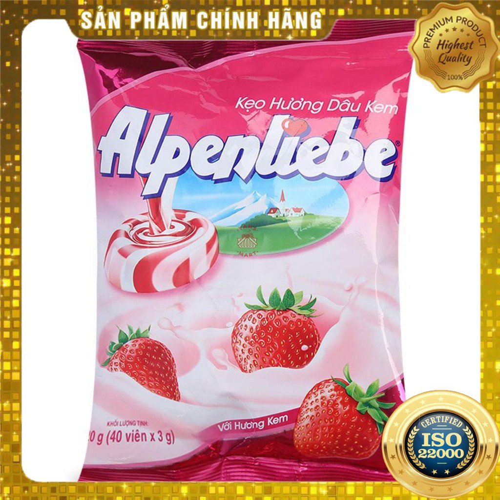 [ Yams Mart ] Kẹo Cứng ALPENLIEBE Dâu Kem 40V-120G