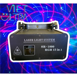 Đèn Bay Phòng Laser 12in1 - 1000mW Chiếu Hình 3D Đi Cảnh Phòng Bay, Karaoke, Vũ Trường