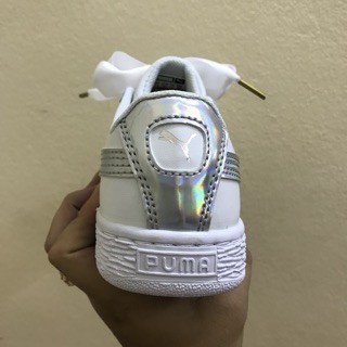 GIÀY THỂ THAO Giày thể thao sneaker PUMA basket heart PaTENT FULL WHITE NAM NỮ 2018