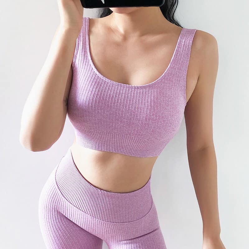 Set quần áo tập gym yoga earobic bra nâng ngực lưng cao siêu sang chảnh LMQ010