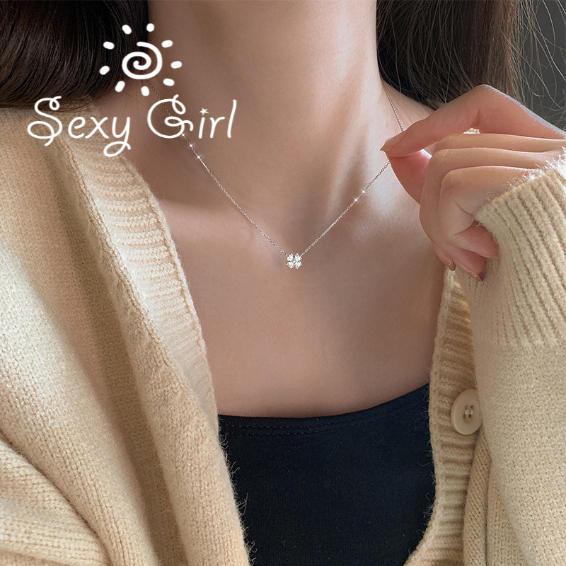 Thời Trang vòng cổ Mặt Hình Lá Đính Đá Zircon Sang Trọng Cho Nữ