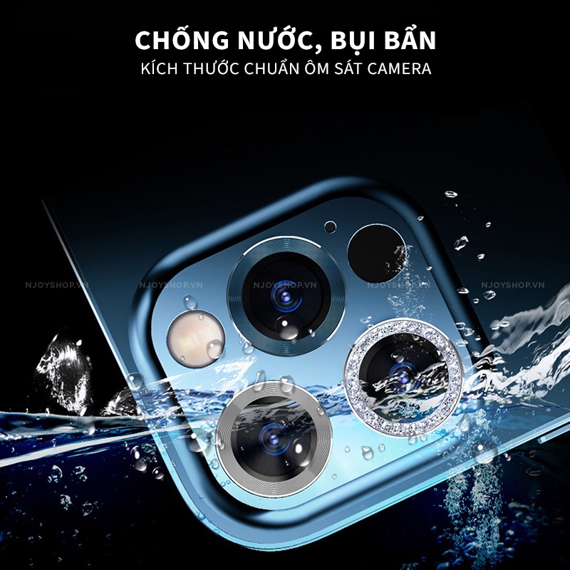 Bộ Vòng Titan Bảo Vệ Camera Iphone 9H Chống Trầy Xước Cho Iphone 12 Pro Max 11 Pro Max NJOYSHOP