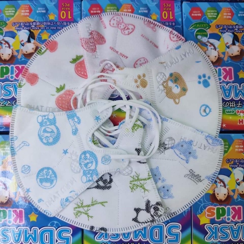 Hộp 10Cái Khẩu Trang 5D cho bé 2-5 Tuổi