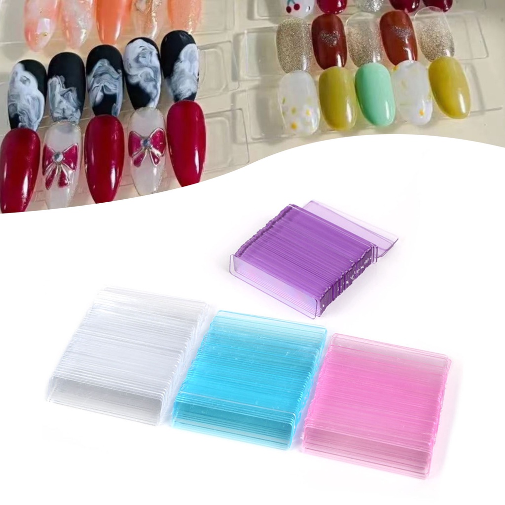 [beautymart] Set 50 Giá Đỡ Trưng Bày Lọ Sơn Móng Tay Bằng Acrylic Siêu Nhẹ Màu Sắc Sống Động Có Thể Tái Sử Dụng