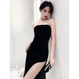 đầm maxi body nhung cúp ngực e đùi