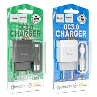 Bộ sạc nhanh 18w hoco c72q 3a qc 3.0 18w micro usb