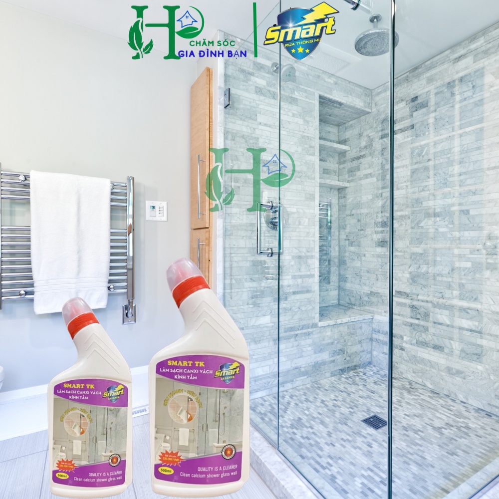 Nước tẩy rửa siêu sạch SMART - tẩy cặn canxi vách kính, dầu mỡ lâu ngày, sen vòi inox, đồ dùng bằng sứ