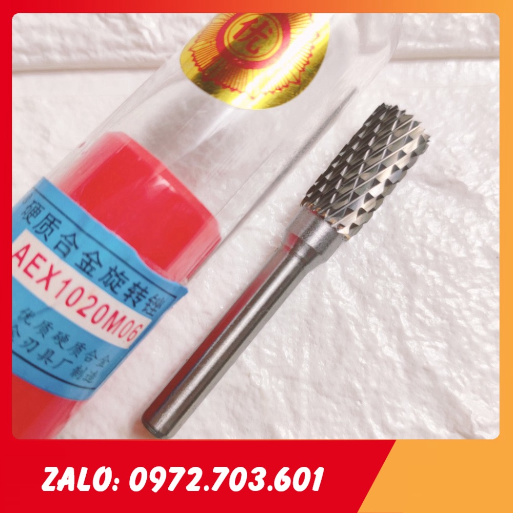 Mũi mài hợp kim hình trụ AEX 10mm / đầu mài hợp kim/ mũi doa hợp kim vonfram, phay, điêu khắc gỗ, nhôm, đồng (