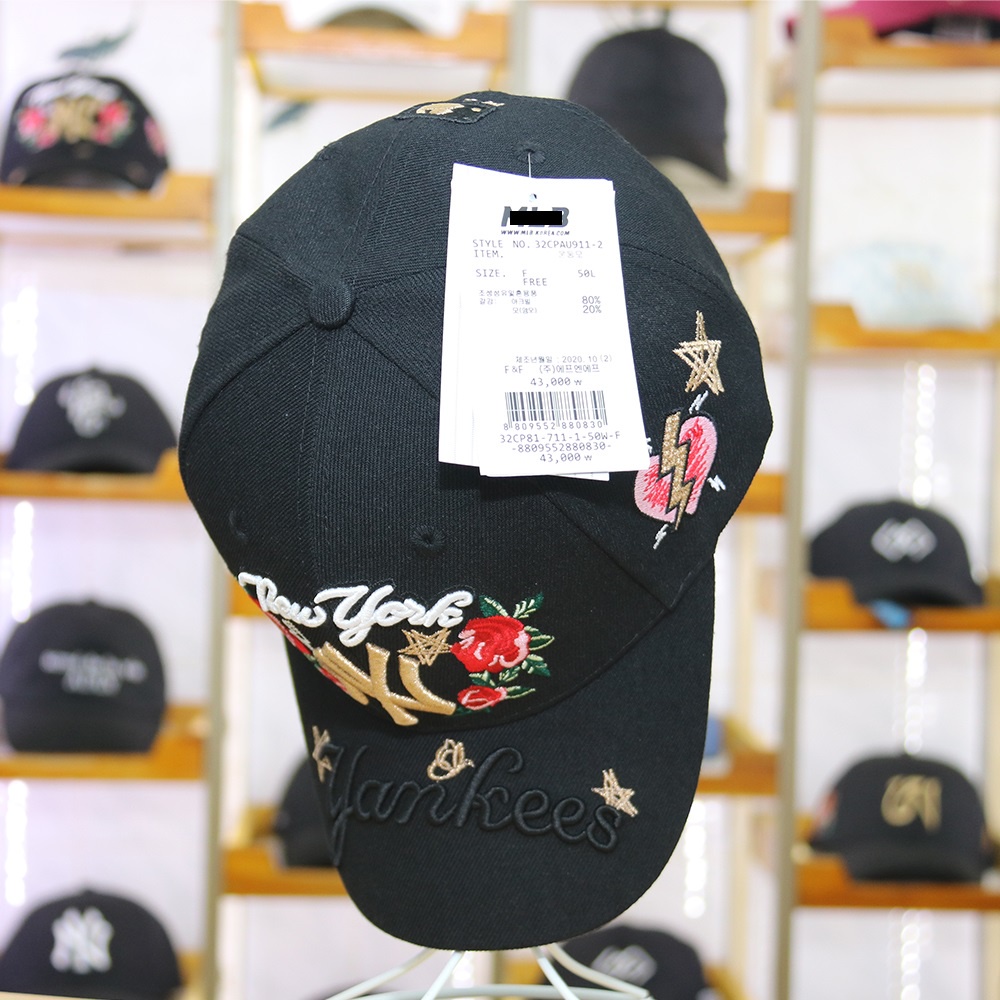 Mũ lưỡi trai cao cấp thêu họa tiết hoa hồng nhiều màu