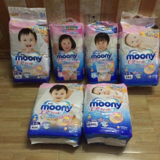 Tã dán/Bỉm quần Moony nội địa Nhật các size NB90/ S84/M64/L54/Lqt44/Lqg44
