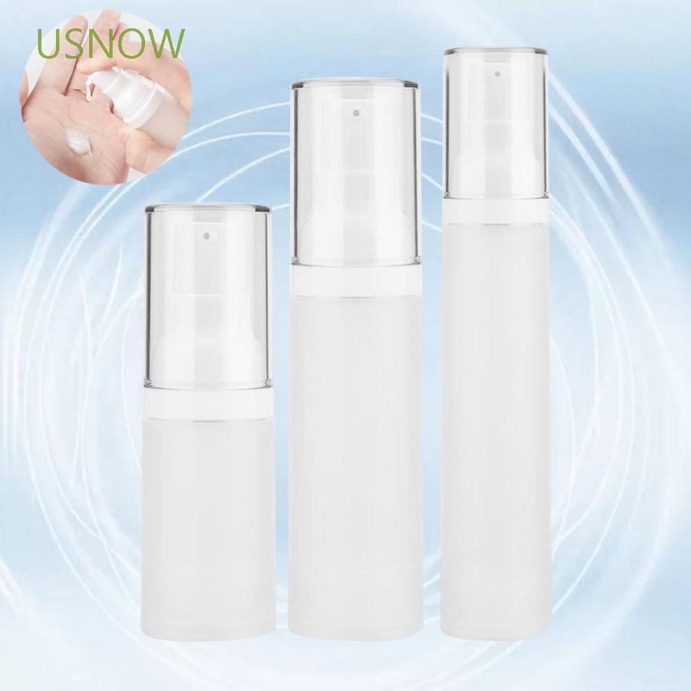 USNOW 15ml/20ml/30ml/50ml Airless Pump Travel Bottle Vacuum Bottle Empty Bottle Toiletries Container Plastic Frosted Cosmetic Bottle Refillable