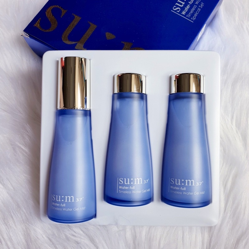 Set Xịt Khoáng Sum Xanh Cấp Ẩm Cấp Nước, Kiềm Dầu, Se Khít Lỗ Chân Lông Su:m37 Water-Full Timeless Water Gel Mist 60ml×3