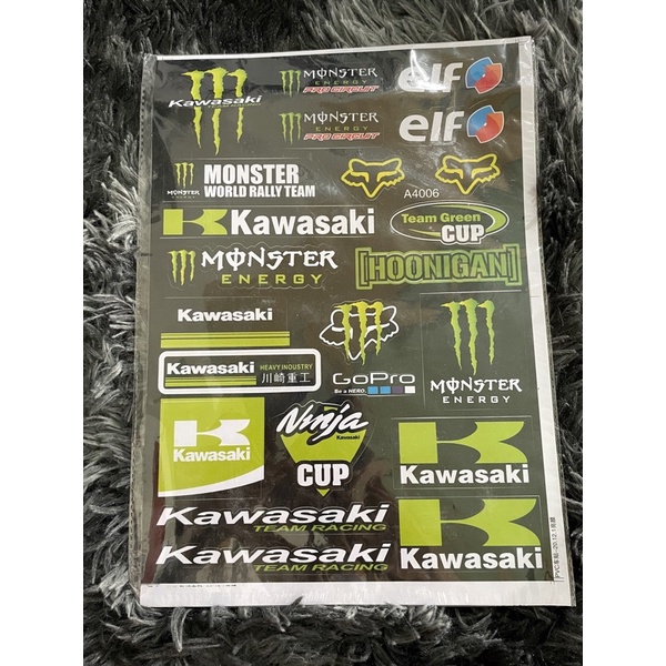 Hình dán logo kawasaki dán mũ bảo hiểm, xe máy.