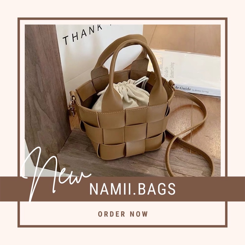 Túi xách nữ đan dây kèm túi canvas bên trong thanh lịch và nhẹ nhàng