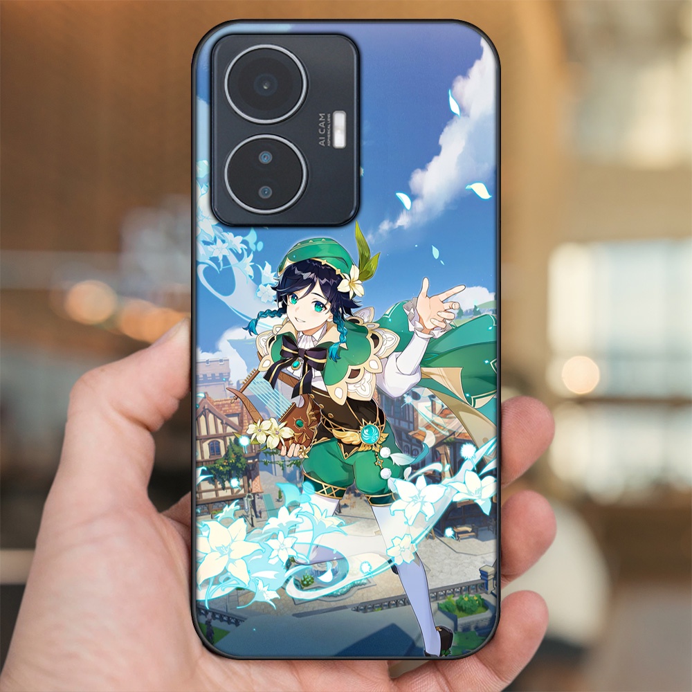 Ốp lưng Vivo Y55 2022 viền đen in hình Venti Genshin Impact