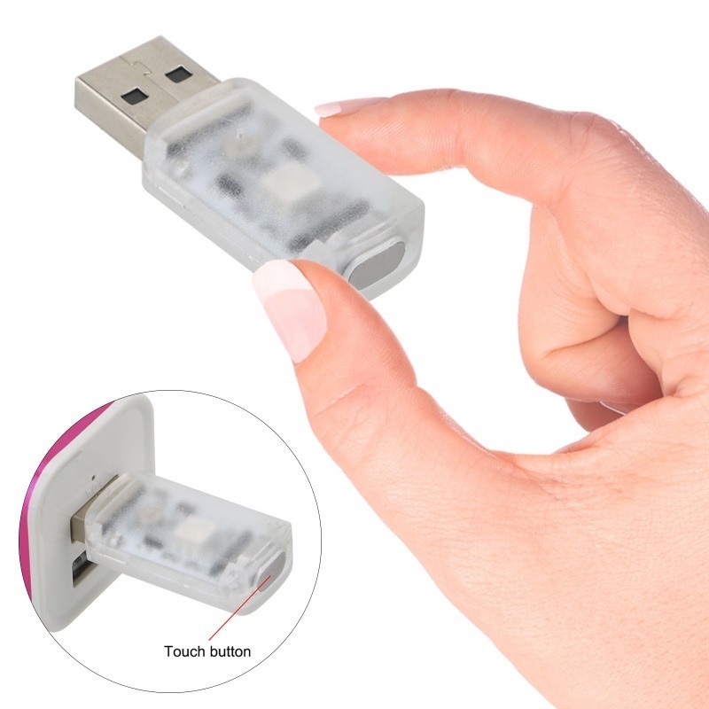 Đèn LED USB Mini Nhiều Màu Điều Khiển Bằng Âm Thanh Trang Trí Nội Thất Xe Hơi