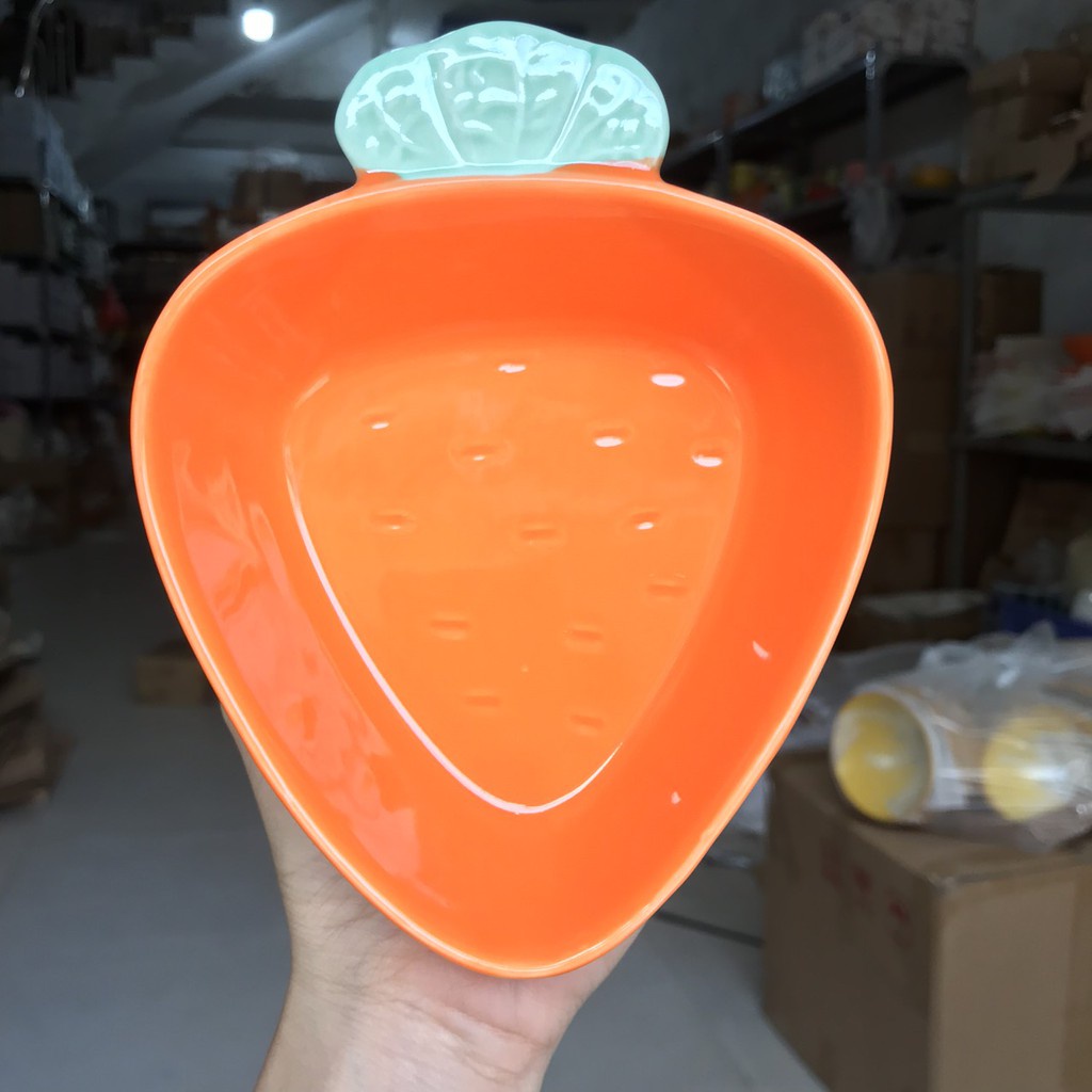Bộ bát đĩa sứ decor cao cấp bộ bát đĩa màu cam siêu đẹp