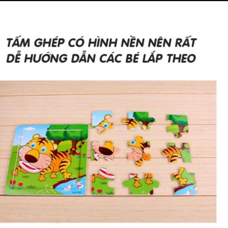 Tranh gỗ ghép 9 miếng cho bé