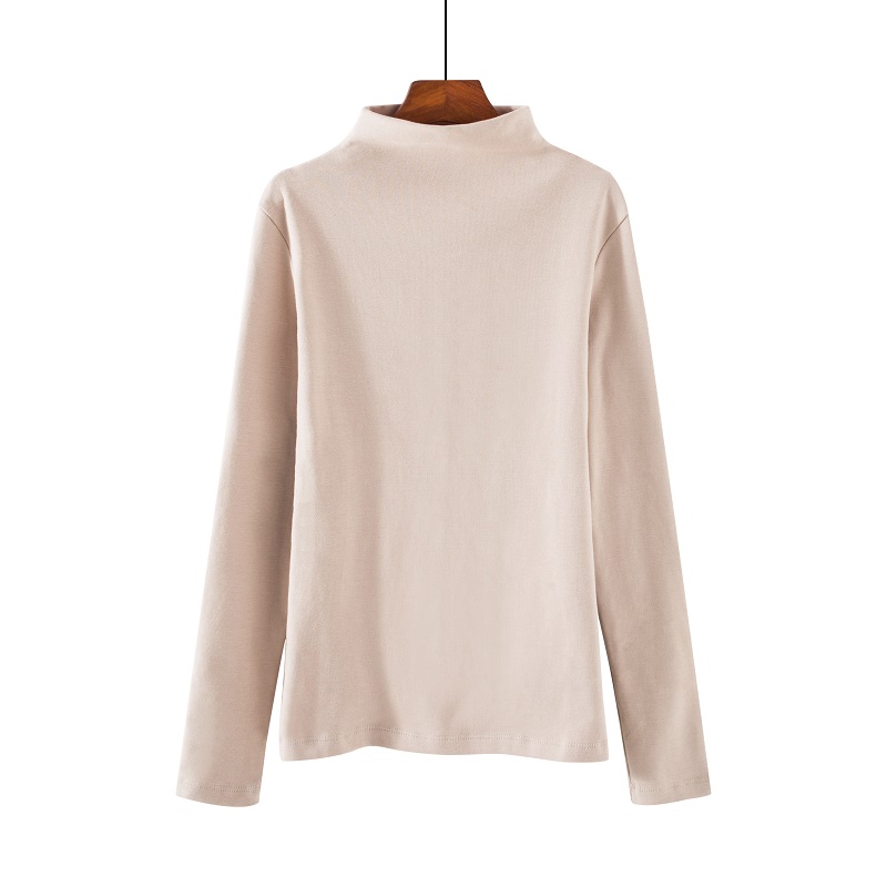 SUXI Áo tay dài cổ cao đơn giản trẻ trung cho nữ có nhiều màu tùy chọn