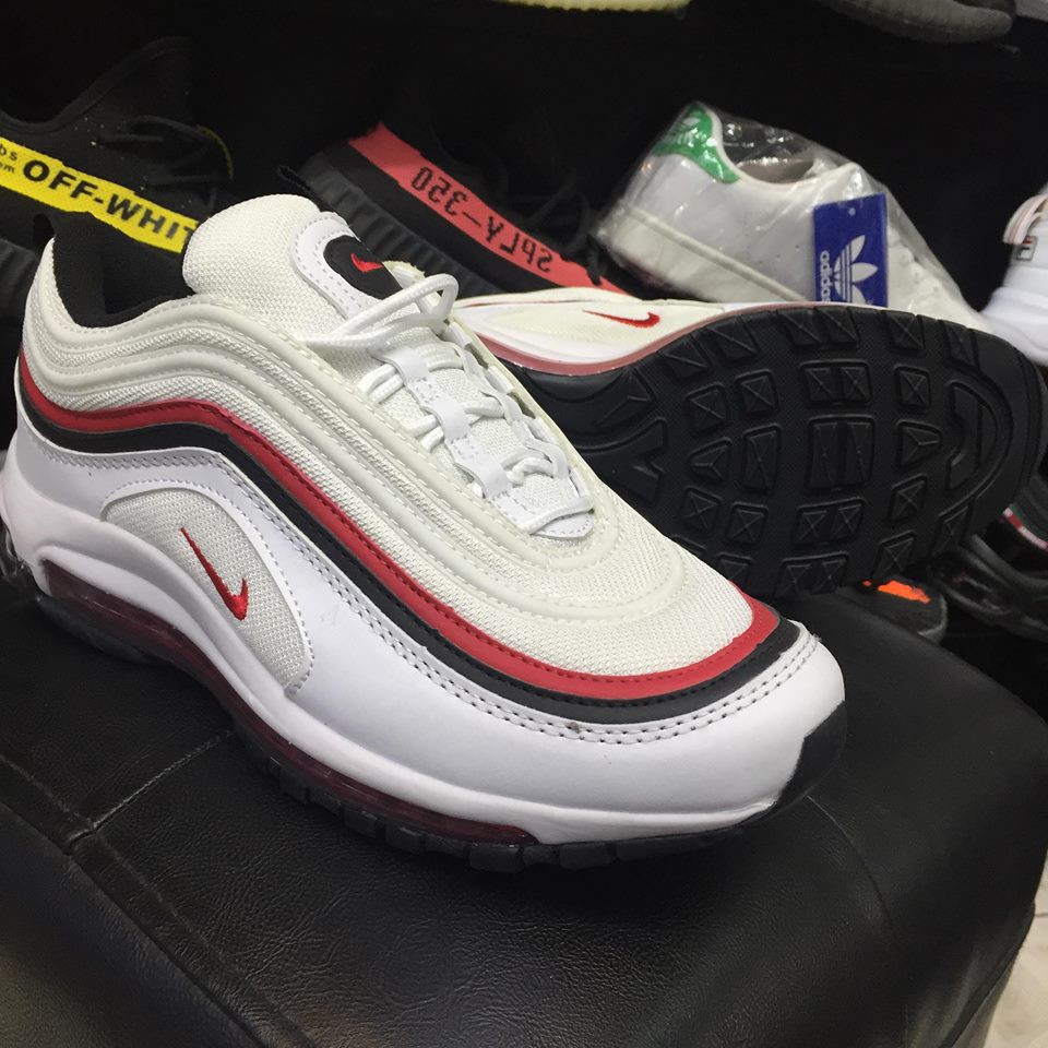 (Ảnh Thật) Giày Nike air max 97 trắng vạch đỏ