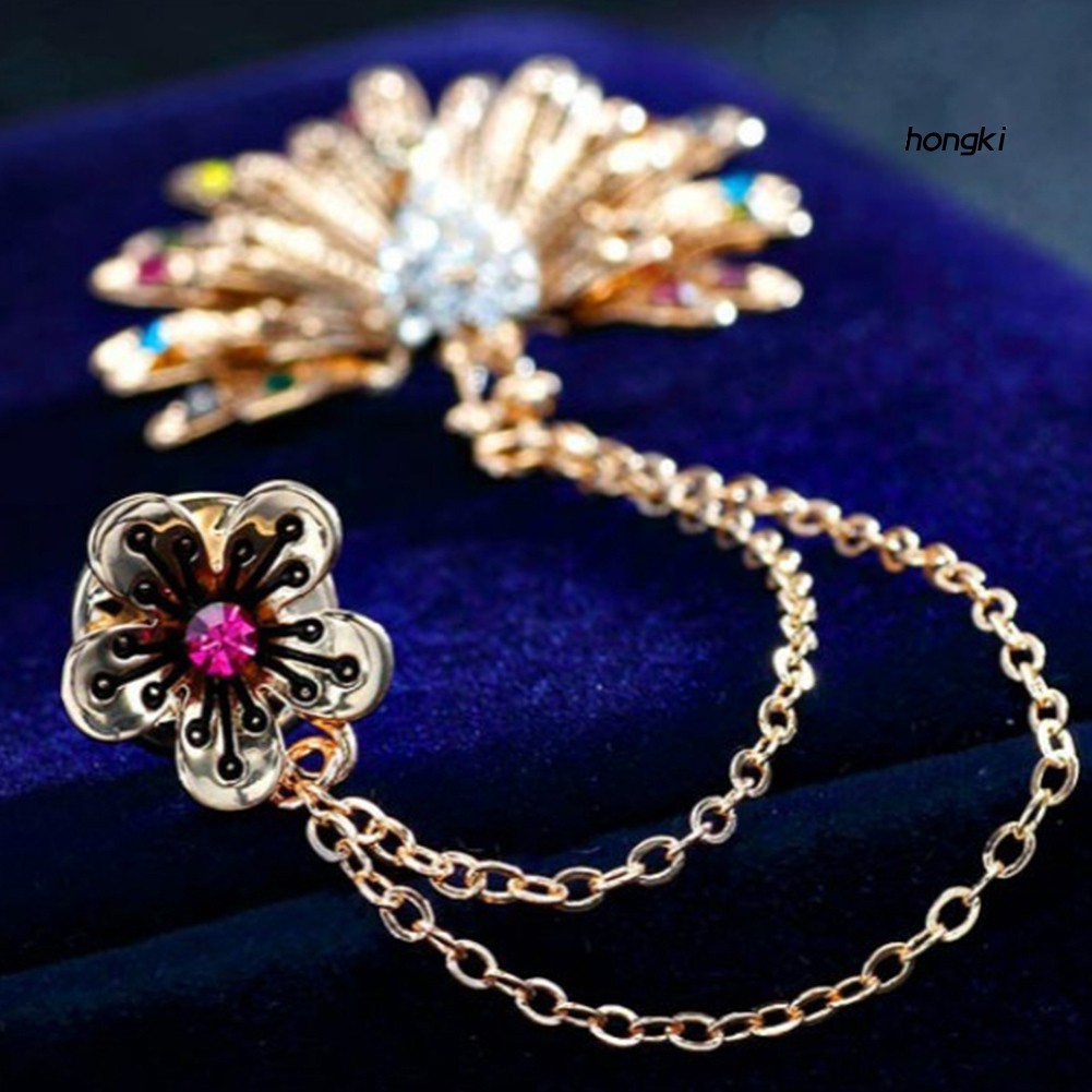 Ghim Cài Áo Hình Chim Công Đính Đá Nhân Tạo Thời Trang Cho Nữ