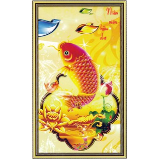 Tranh Đính Đá ABC 3D Niên Niên Hữu Dư Y118 (KHÁCH TỰ ĐÍNH) KT:43X67CM