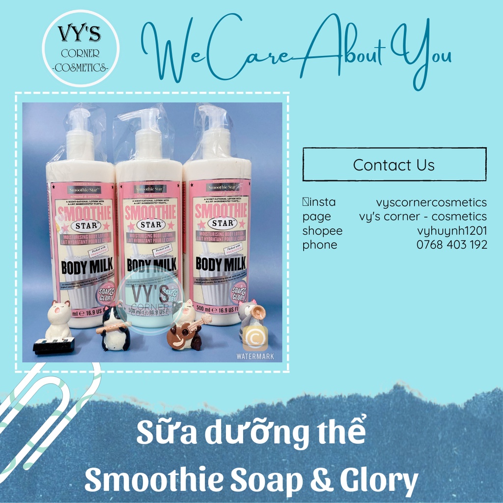 [Sẵn] SỮA DƯỠNG THỂ SOAP&GLORY CHAI 500ML BODY MILK