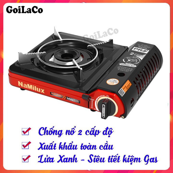 Bếp Ga Mini Namilux 2021 PF, Bếp gas du lịch Namilux, Chống cháy nổ 2 cấp độ, An toàn tuyệt đối