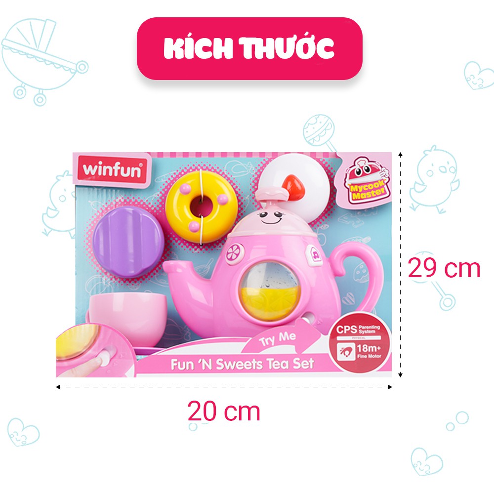 Set đồ chơi nhà bếp pha trà vui vẻ có nhạc Winfun 0754 - đồ chơi hướng nghiệp sáng tạo cho bé