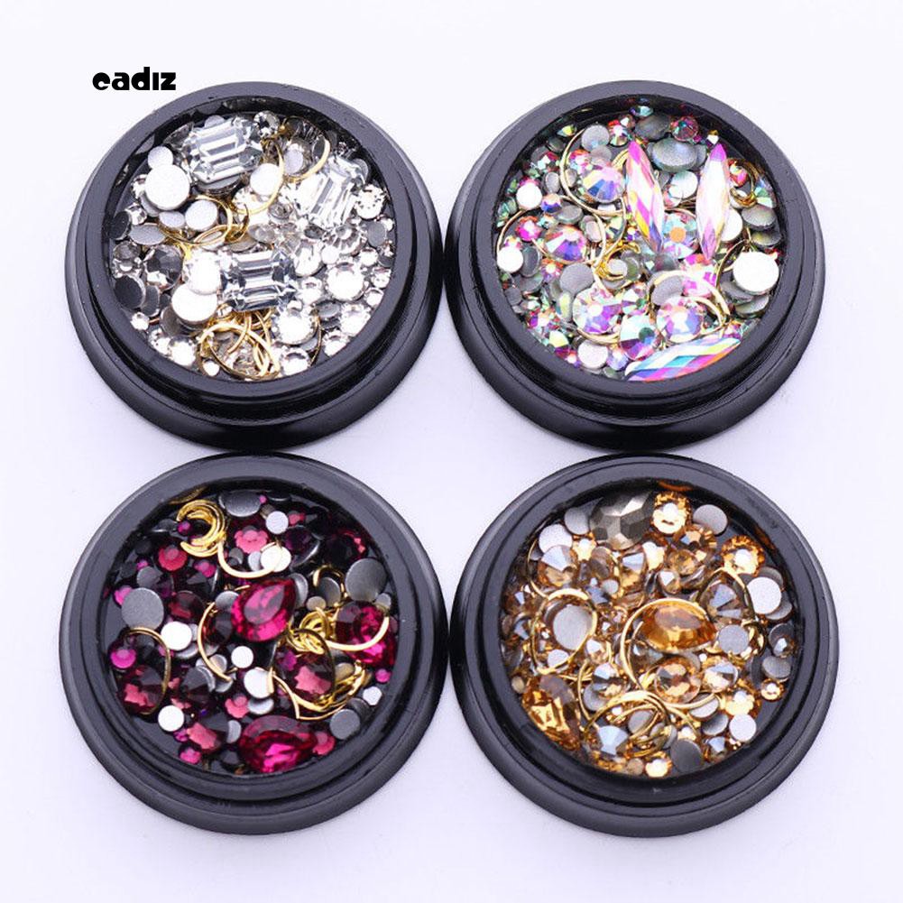 Hộp phụ kiện hình học 3D bằng hợp kim trang trí móng nghệ thuật