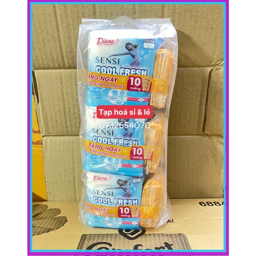 6 gói Diana sensi cool mỏng cánh tặng 3 gói 29cm cool