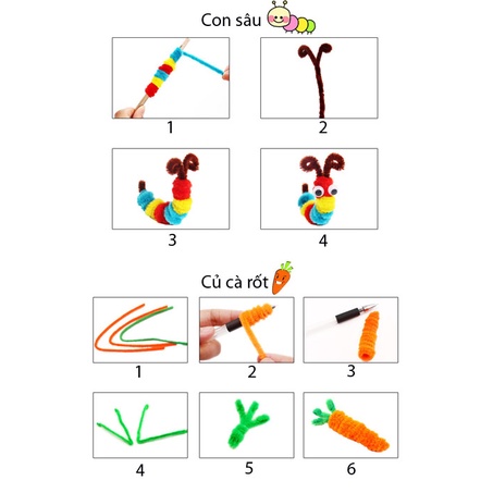 100 Que xoắn nhiều màu bé làm đồ thủ công sáng tạo
