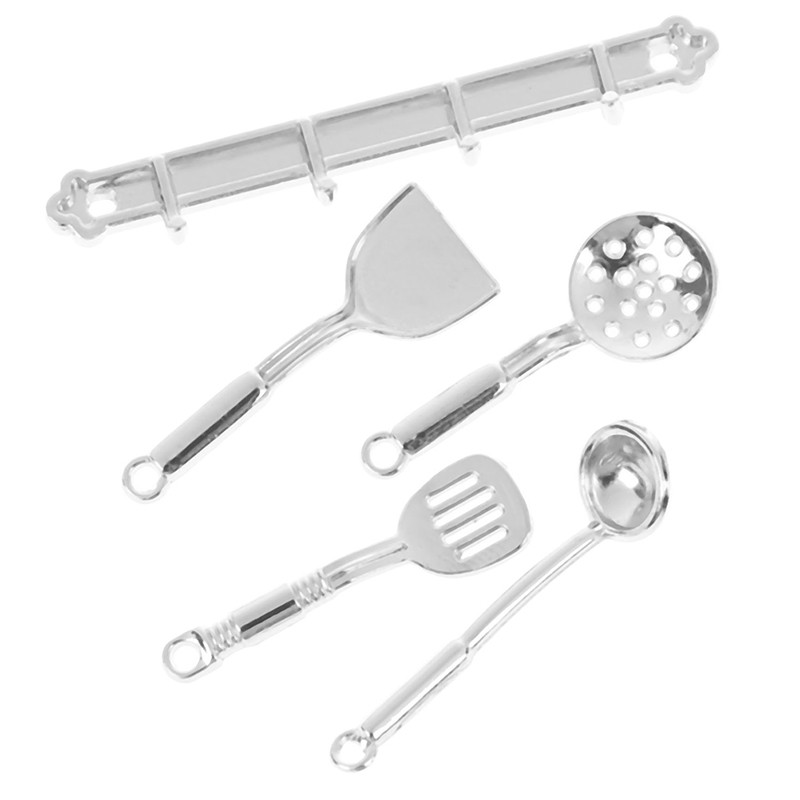 Bộ 5 Dụng Cụ Nấu Ăn Cho Nhà Búp Bê Tỉ Lệ 1: 1