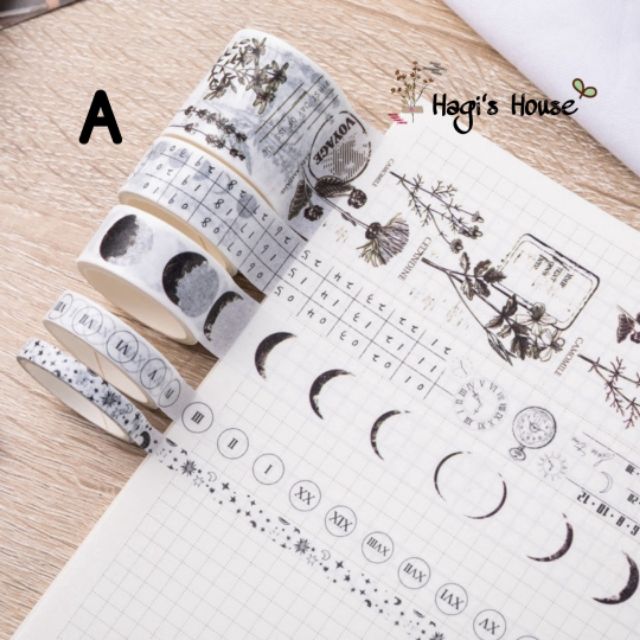 Set 10 cuộn băng keo washi tape dùng để trang trí