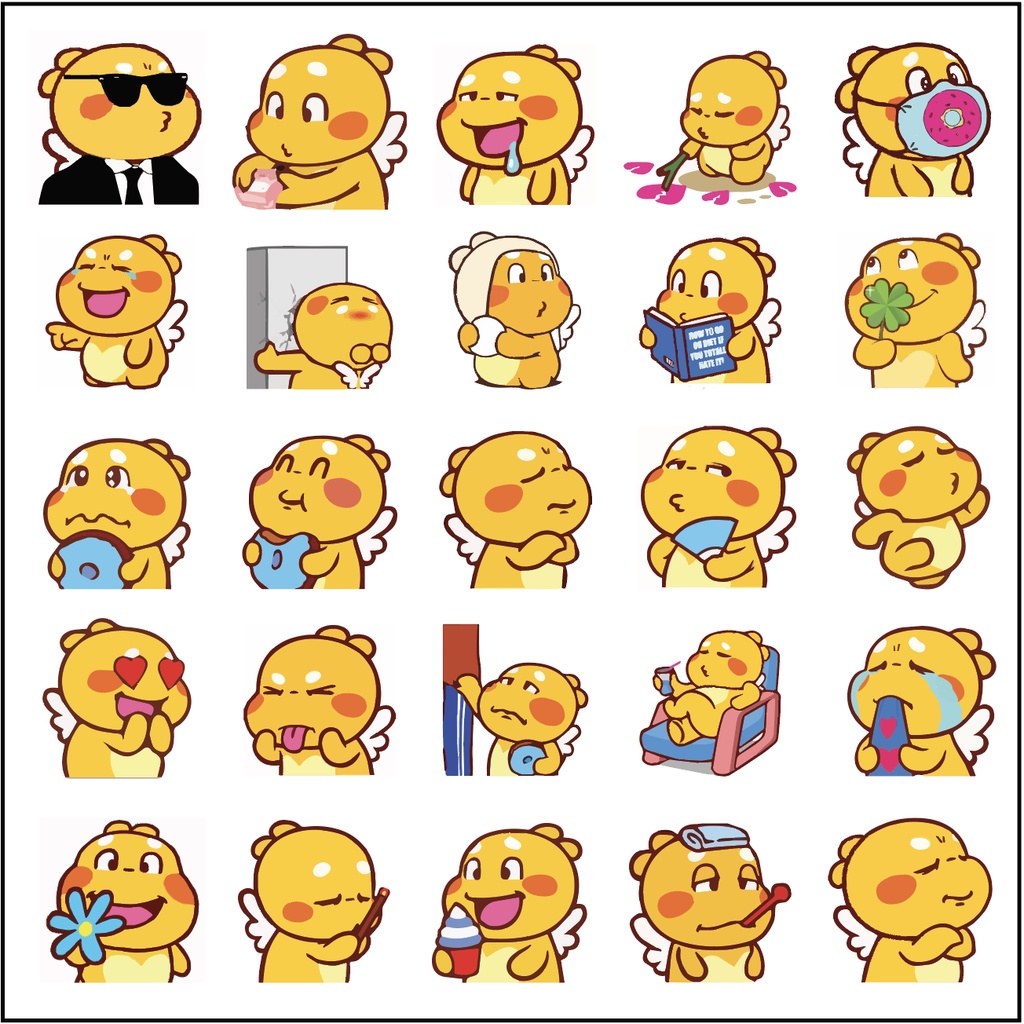 Full 80 Sticker Qoobee dễ thương chất liệu Decal dán Chống Thấm Nước trang trí Laptop, Nón bảo hiểm, Điện thoại