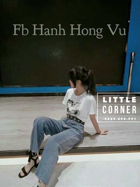 Quần baggy jeans lưng cao ống loe nhẹ ulzzang kèm ảnh thật