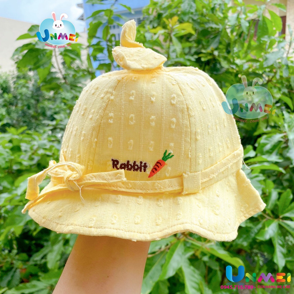Nón bé gái từ 4-36 tháng rộng vành chống nắng - vải mềm thoáng khí