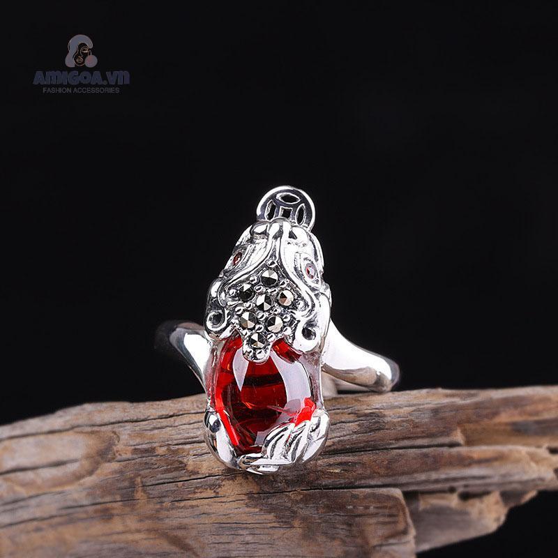 ✨✨Nhẫn Đồng Mạ Bạc Khắc Hình Sáu Trái Tim Phong Cách Cổ Điển Dành Cho Nam Nữ