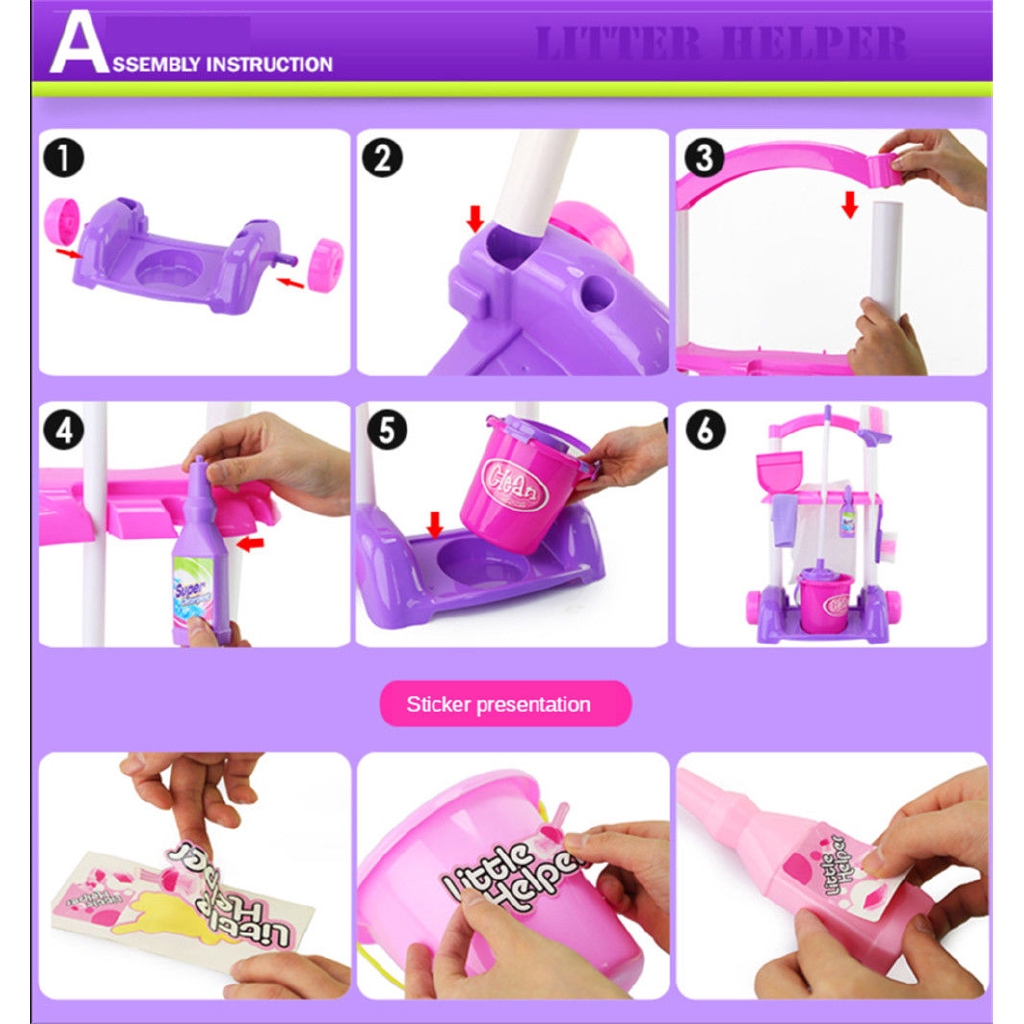 Bộ đồ chơi dụng cụ lau nhà bằng nhựa hỗ trợ khả năng phát triển kết hợp tay mắt cho bé