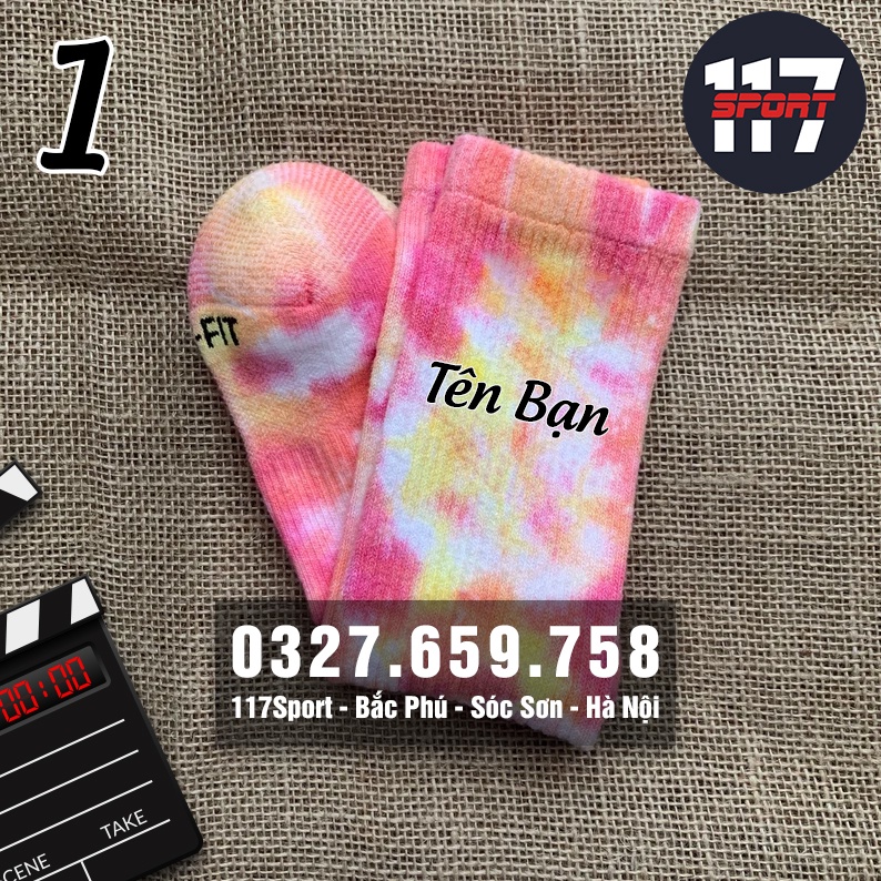 Tất Vớ Cao Cổ Tie Dye In Tên Theo Yêu Cầu | Freeship Xtra | Tất Vớ Độc Lạ Phong Cách Hàn Quốc V1