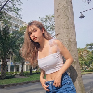(có bán sỉ,ảnh thật,hoả tốc)🌽 ÁO LILY CROPTOP🌽(ÁO CỘT NƠ VAI)