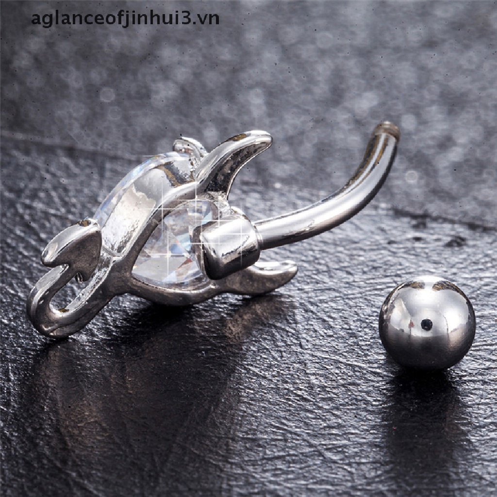 Khuyên Rốn Hình Trái Tim Ác Quỷ Đính Đá Pha Lê Cá Tính