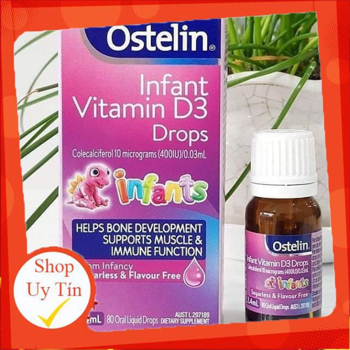 Vitamin D3 Liquid 20ml Ostelin Drop cho bé từ sơ sinh🔥𝐍𝐄𝐖🔥