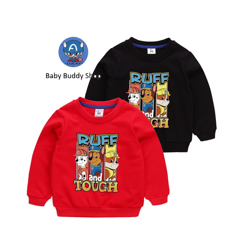 Áo Thun Cotton Tay Dài In Hoạt Hình Paw Patrol 10 Màu Thời Trang Cho Bé