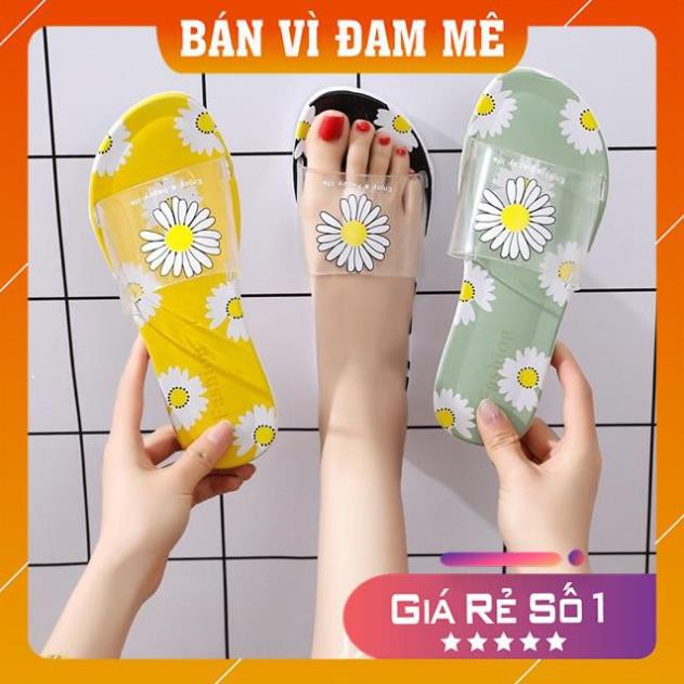 Hàng mới về - Dép lê nữ, dép lê quai trong họa tiết hoa cúc thiết kế trẻ trung, nhiều màu, đủ size mã CUCTRONG1
