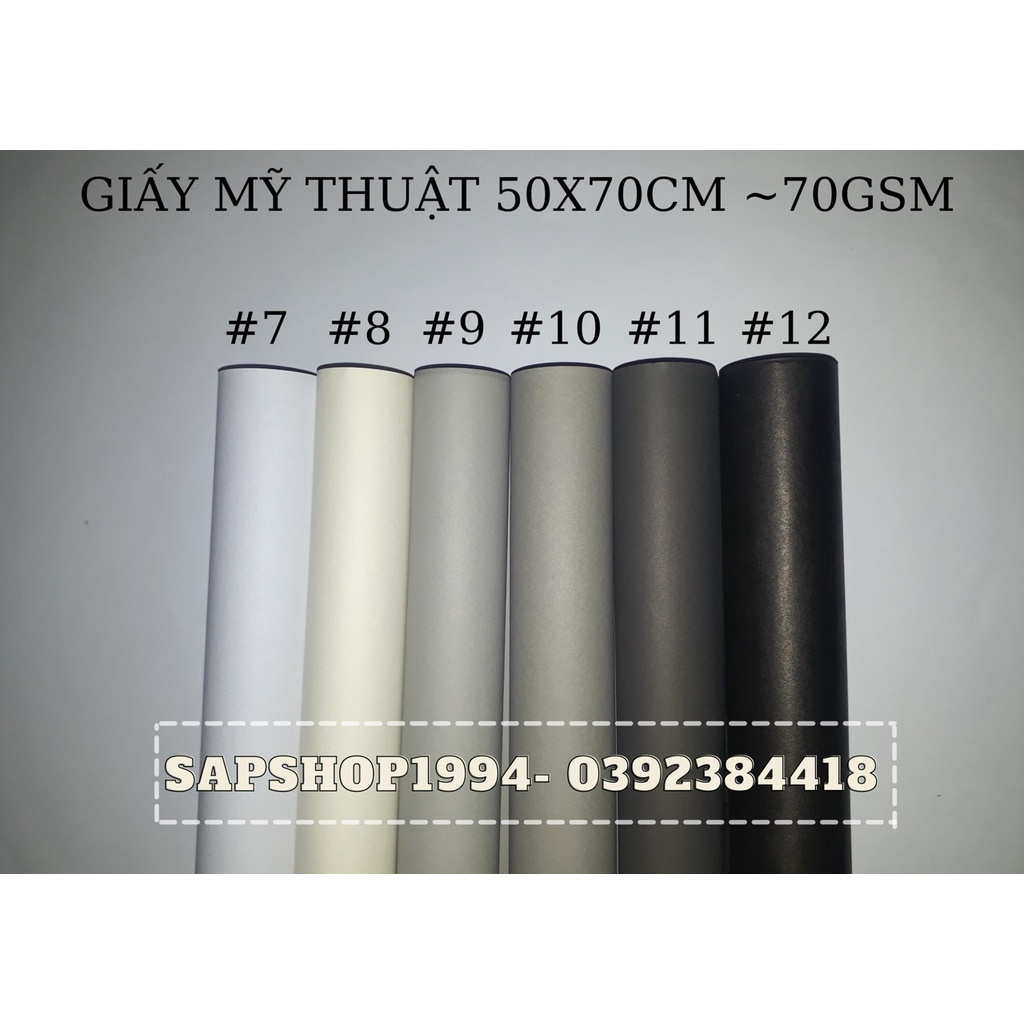 GẤY MỸ THUẬT TONE XÁM ĐEN 50X70 CM 70GSM