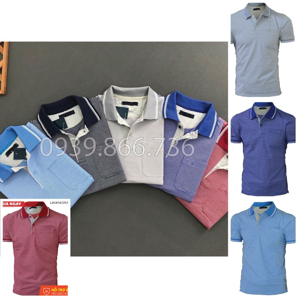 Áo Thun Polo Nam Có Túi  Trung Niên⚡️ Hàng VNXK ⚡️vải cá sấu Cotton xuất xịn -PL02 ÁO POLO NAM